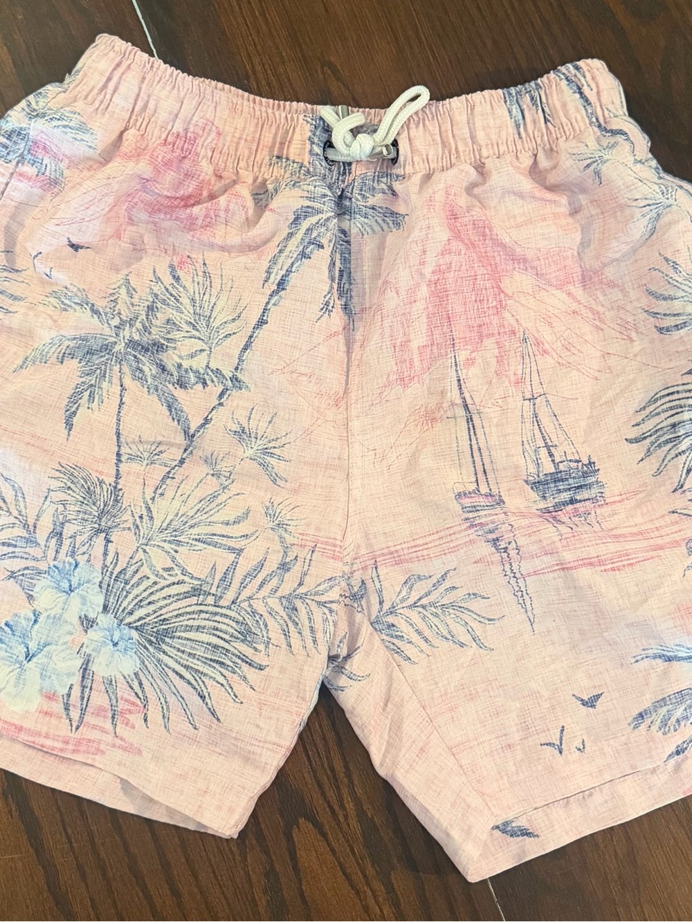 Tropical Pink & Blue Drawstring Swim Shorts